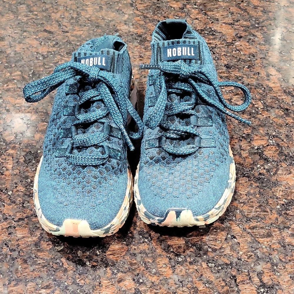 NOBULL Teal Knit  Sneakers with Patterned Sole